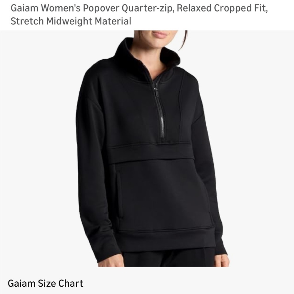 GAIAM Women's Black Half-Zip Sweatshirt